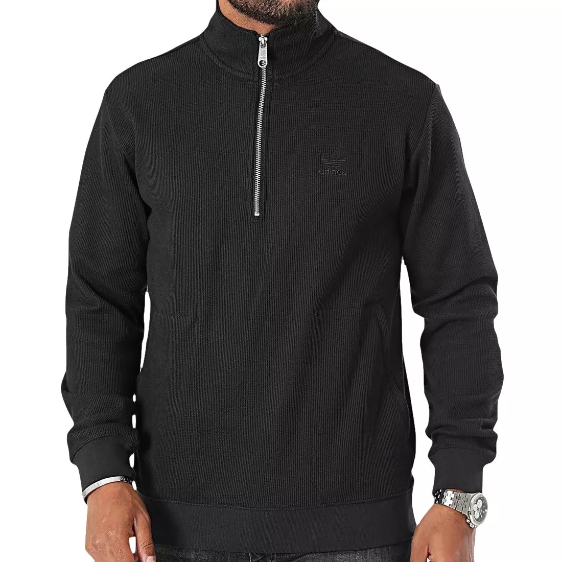 ★★Adairs★★ Trefoil Essential Waffle Half Zip Sweatshirt 2 Zip Sweatshirt -Green-9106?$